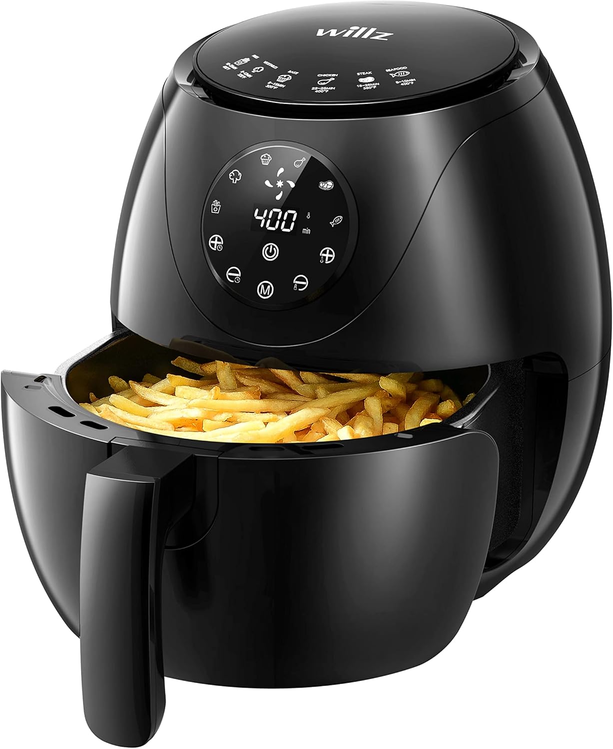 Willz Digital Air Fryer with 6 Pre-Set Cooking Programs & Precise Temperature Control, Non-Stick Basket and Dishwasher-Safe, 60 Minutes Timer, 3.5 Qt, Black (3.5 Qt) Thumbnail