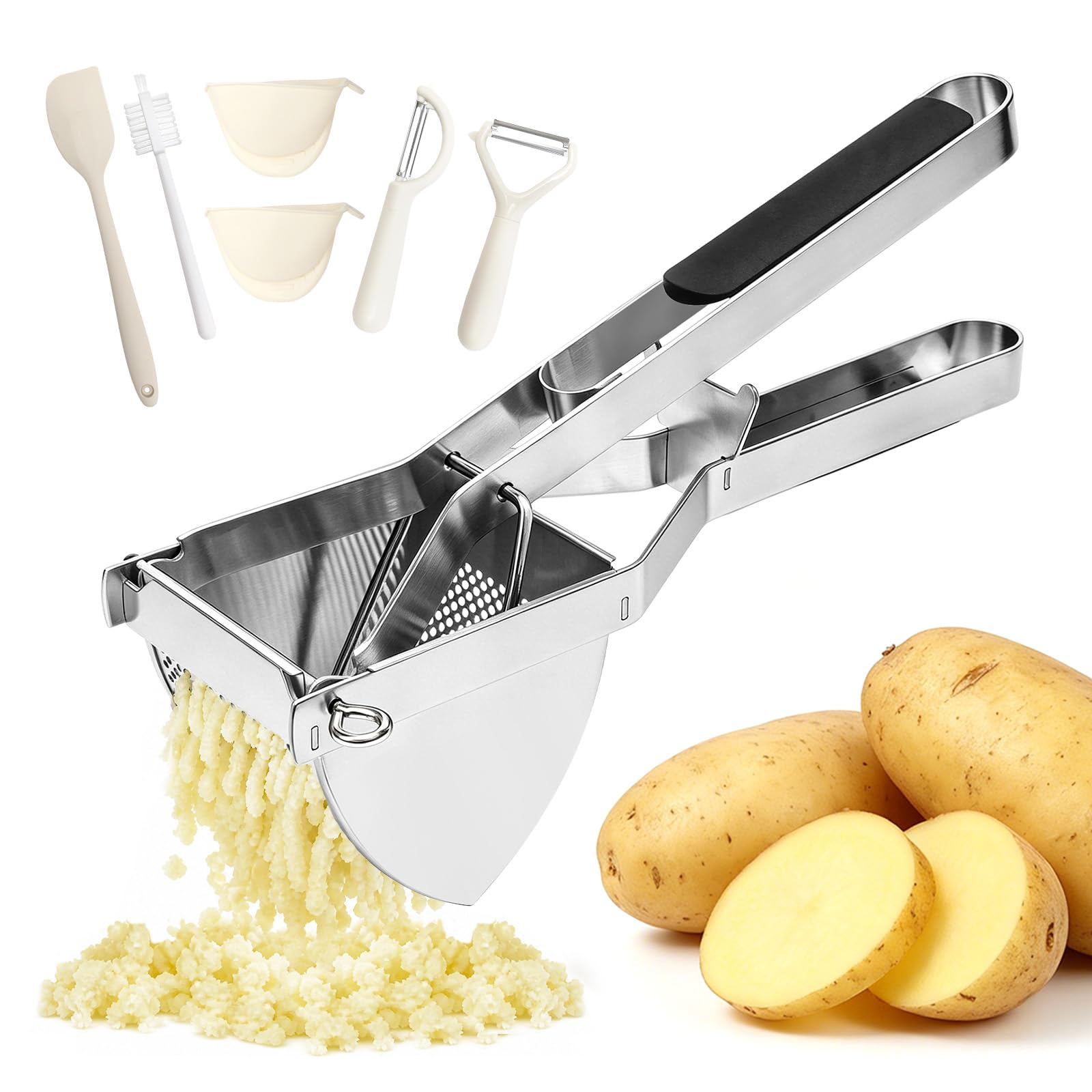 Stainless Steel Potato Masher, 22 oz Heavy Duty Potato Ricer