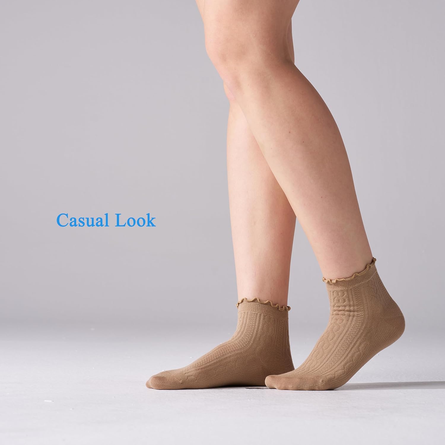 6 Pairs Ruffle Socks For Women Casual Ankle Socks Retro Soft - Image 7