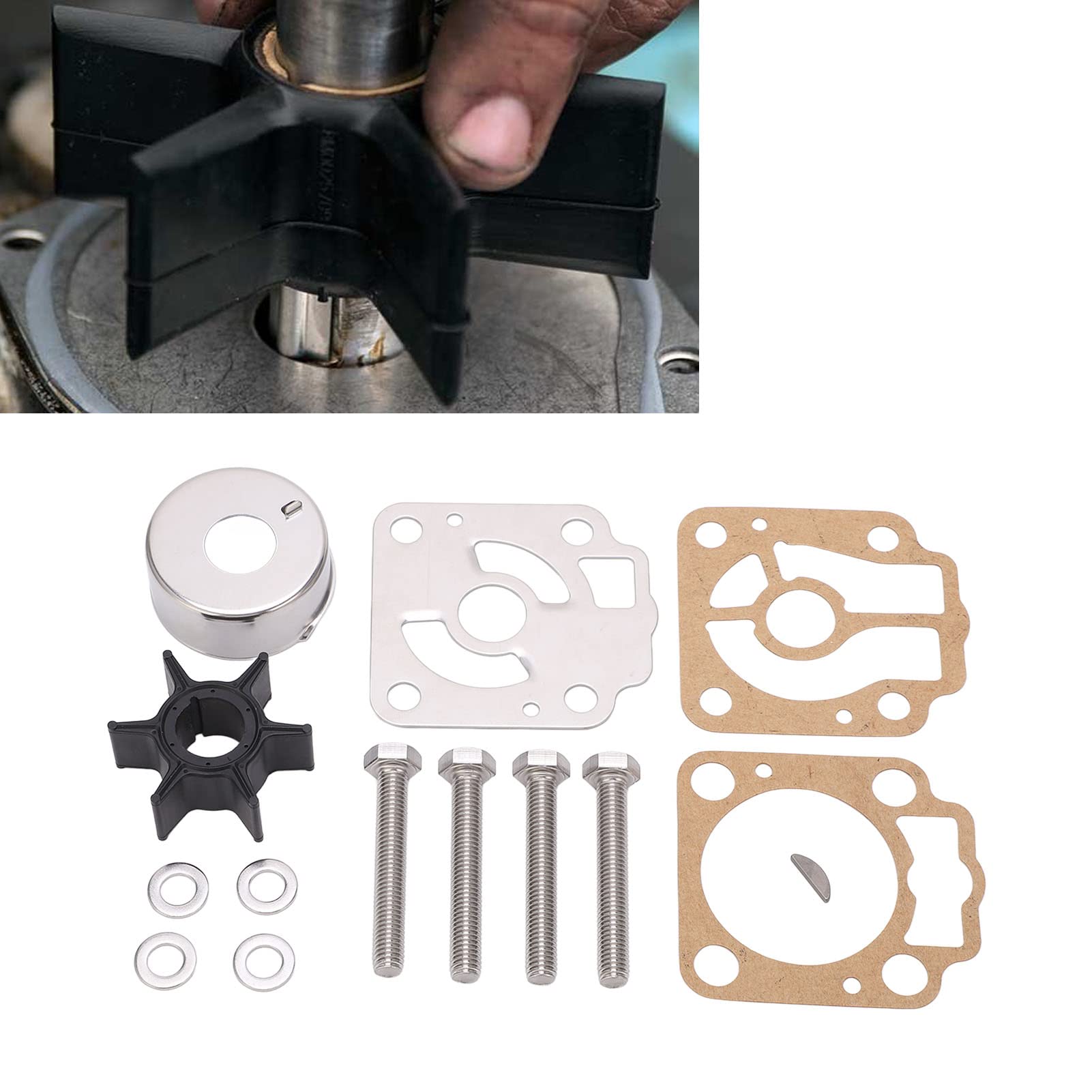 Focket Kit di Riparazione della Girante della Pompa dell'Acqua, Kit Riparazione Pompa Acqua Sostituzione per Tohatsu M40D M40D2 M50D M50D2 2 Tempi Fuoribordo 3C887322 3C8873220