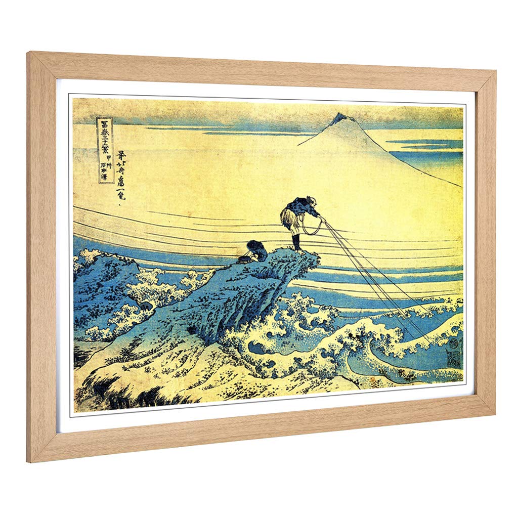 Big Box Art Framed Print of Hokusai Kai Province Japanese Oriental 2 Design | Wall Art Picture | Home Decor for Kitchen, Living Room, Bedroom, Hallway, Oak, A2 / 24.5x18 Inch / 62x45cm