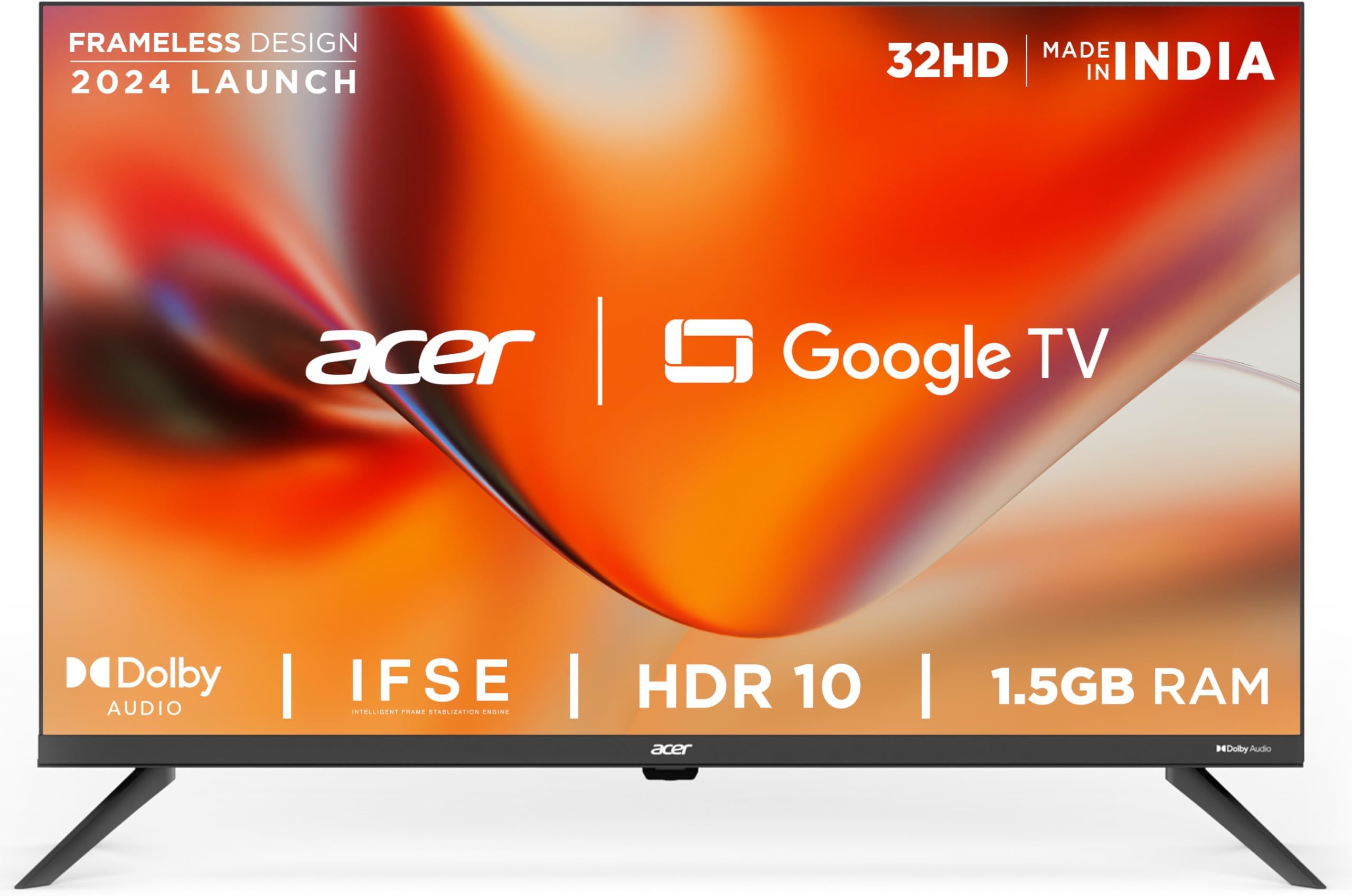 Acer 80 cm (32 inches) J Series HD Ready Smart Google LED TV (Black)