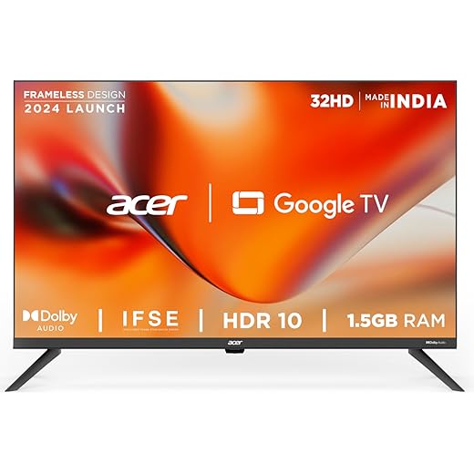 Acer 80 cm (32 inches) J Series HD Ready Smart Google LED TV (Black)