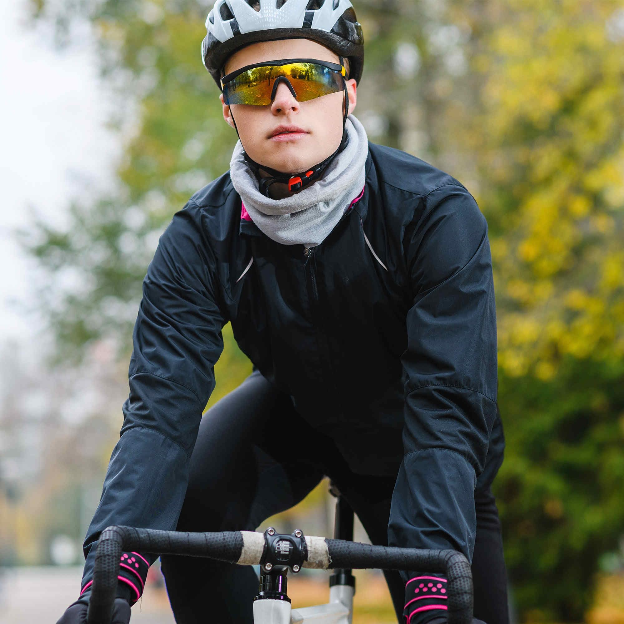 Cache-Cou Rafraîchissant 1 Pc pour Ski Moto Vélo Plein Air | Polyester, Nylon, 24x42cm, Blanc À Carreaux, Pour Course, Antivent, Protection Uv, Léger, Respirant