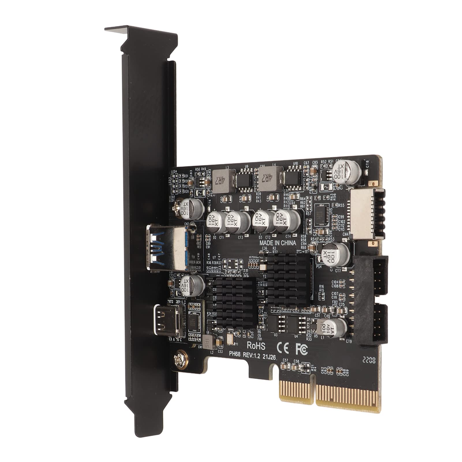 SIXRUN PCIe USB 3.2 Type C Karta, 10Gbps Front Type E