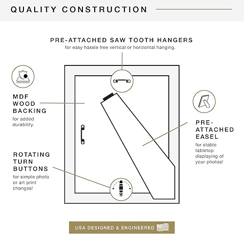 Vista 176 de MCS Studio Gallery Marco para póster de 16 x 24 pulgadas, imitación de veta de madera de color negro, colgar en horizontal o vertical, grande