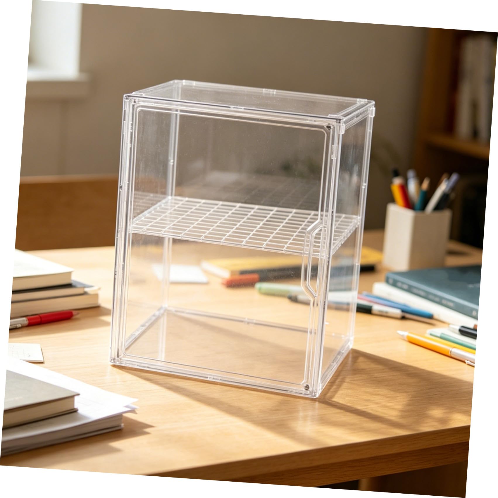 Caja Expositora para Muñecas y Figuras de Acrílico de 2 Niveles