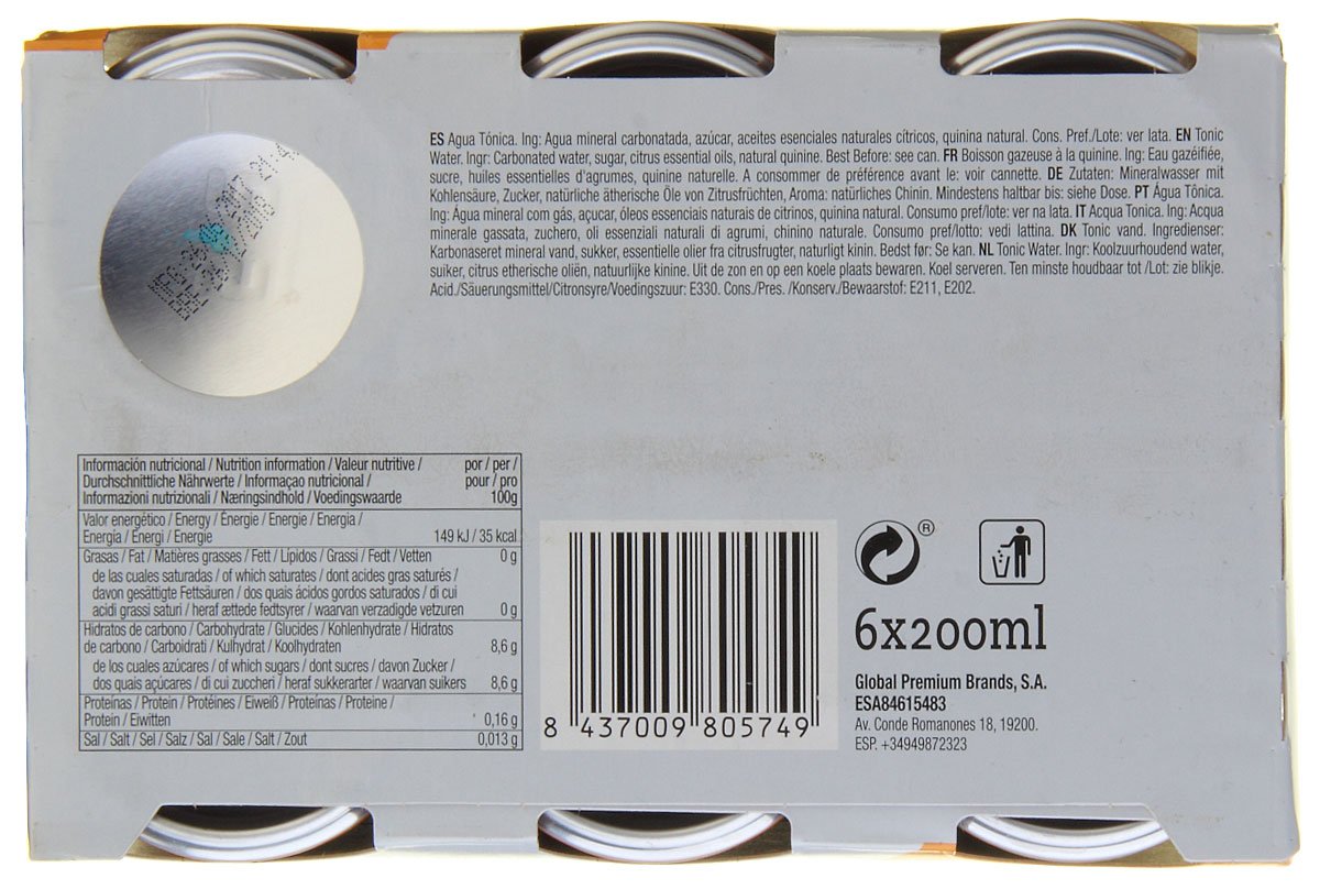 Tonic Water Barattolo 1724 (6 x 0,2 l)
