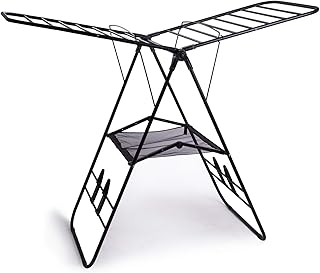 BINO Gullwing Collapsing Foldable Laundry Drying Rack, Black