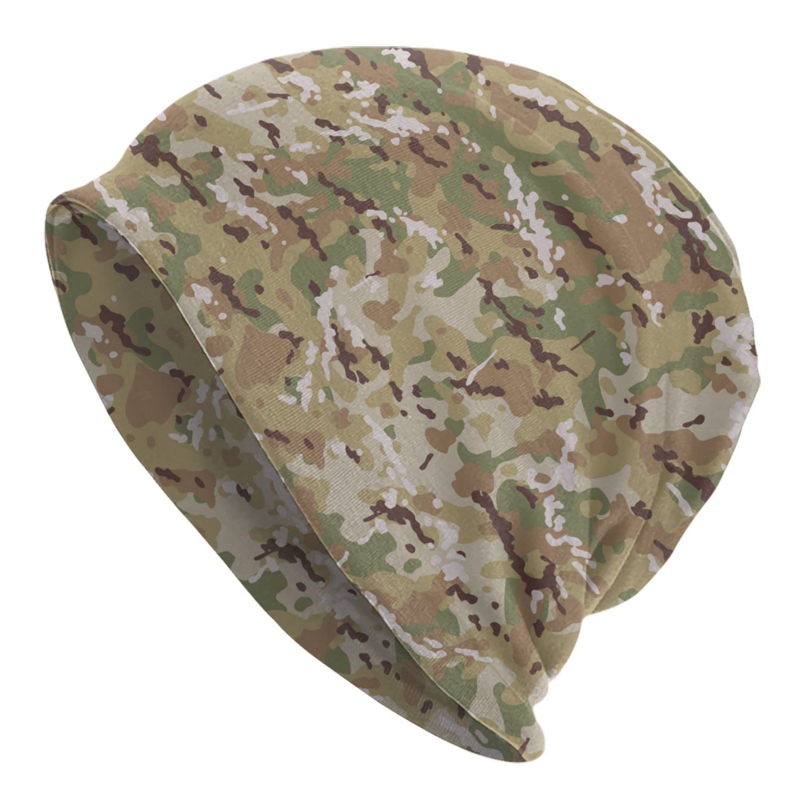 Djngn Unisex As Pic Multicam Style Camouflage Beanie Hats Winter Daily Hedging Cap Soft Stylish Knit Hats For Women Men