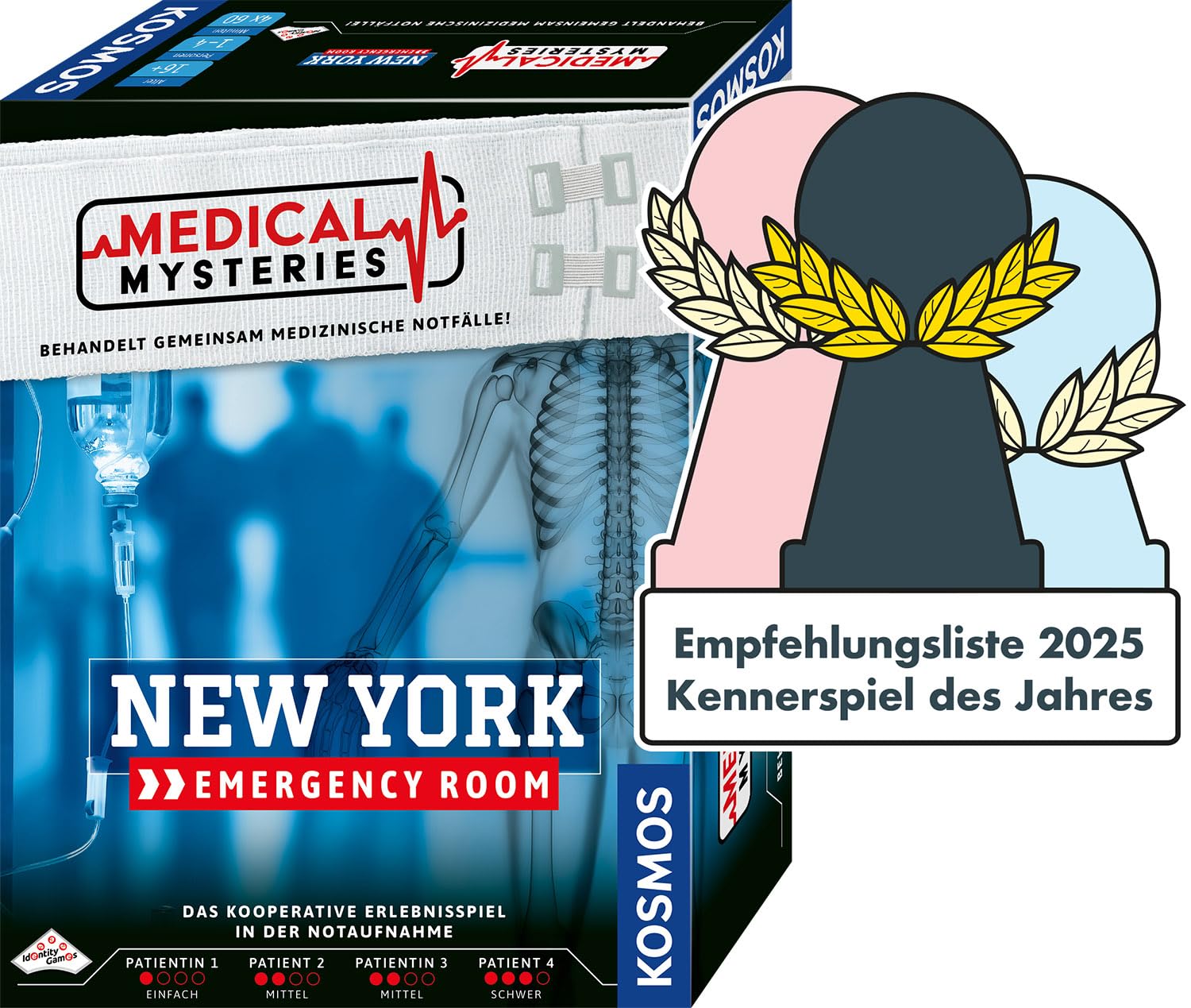 KOSMOS 684402 Medical Mysteries - New York, kooperatives Rollenspiel mit medizinischem Setting, Medical Crime Files, Brettspiel ab 16 Jahre, Empfehlungsliste Spiel des Jahres 2025