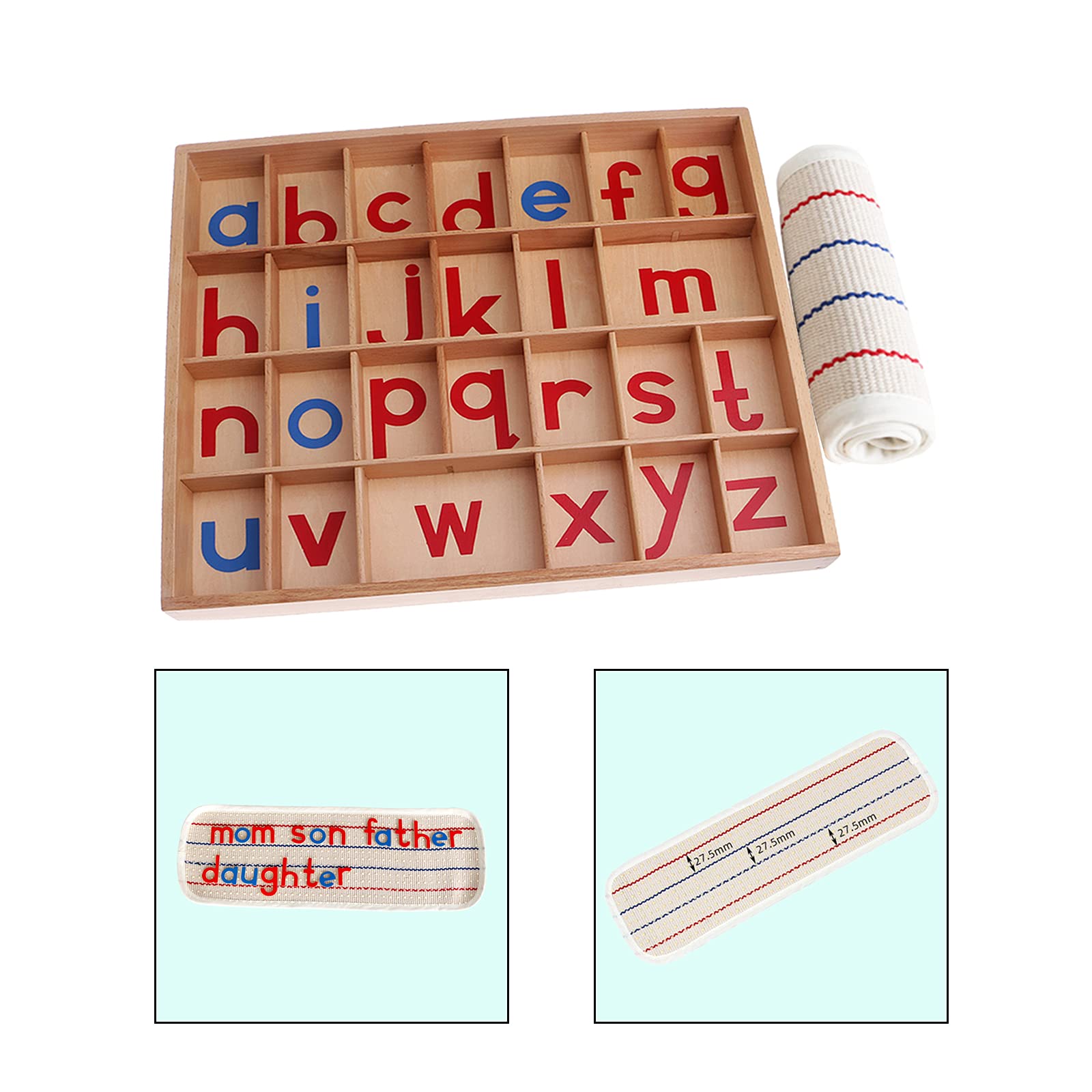 Pädagogisches Alphabet Spiel Aus Holz für Kinder: Materialien Zum Erlernen von Sprache, Rechtschreibung Und Entwicklung (3 12 Jahre), mit kleine Matte