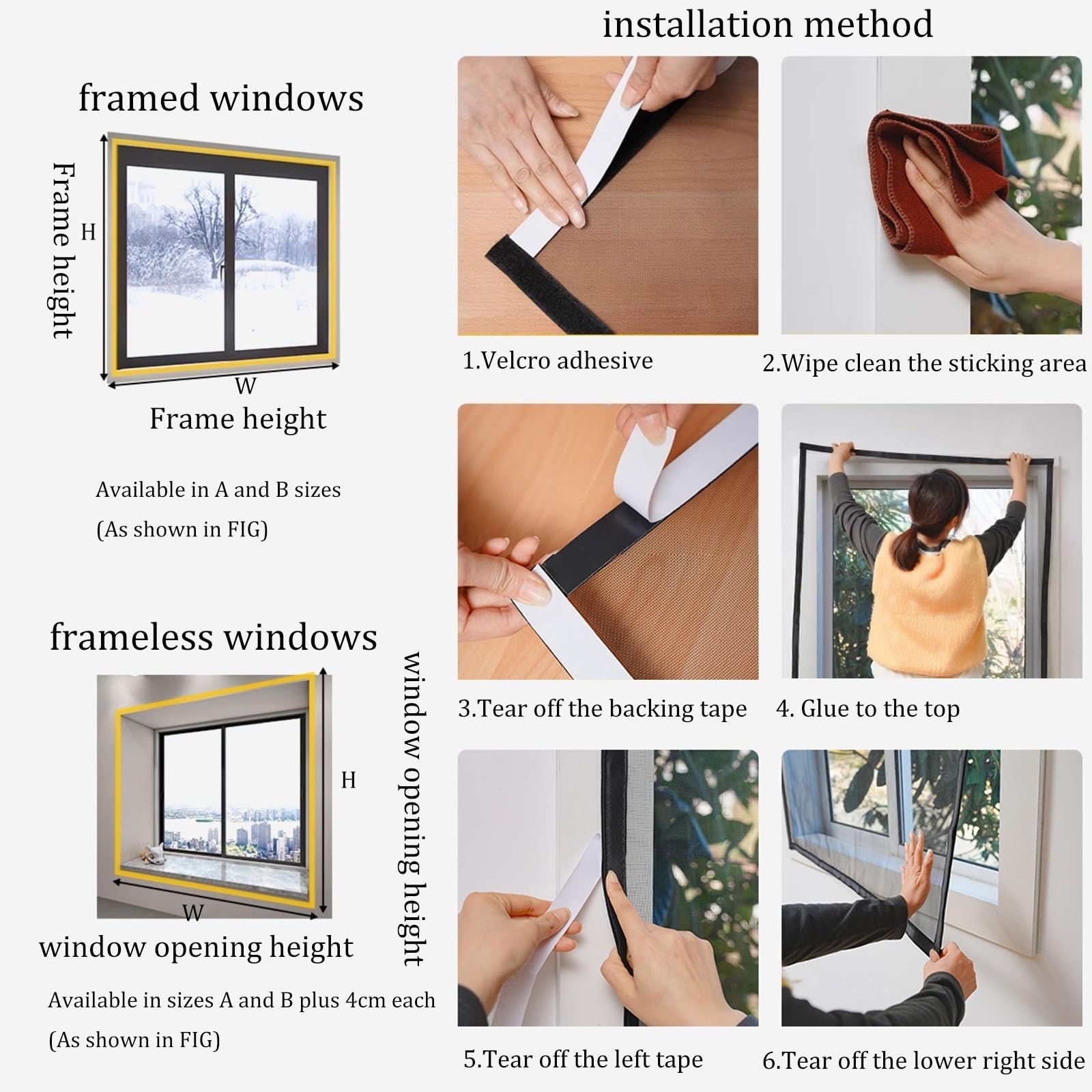 Magnetisches Fenstergitter, Fensternetz, Edelstahl-Fenstergitter for Katzen ohne Bohren, Fenstergitter langlebig, robust, Fenster-Insekten-Fliegengitter, nicht verstellbar(120x120cm)
