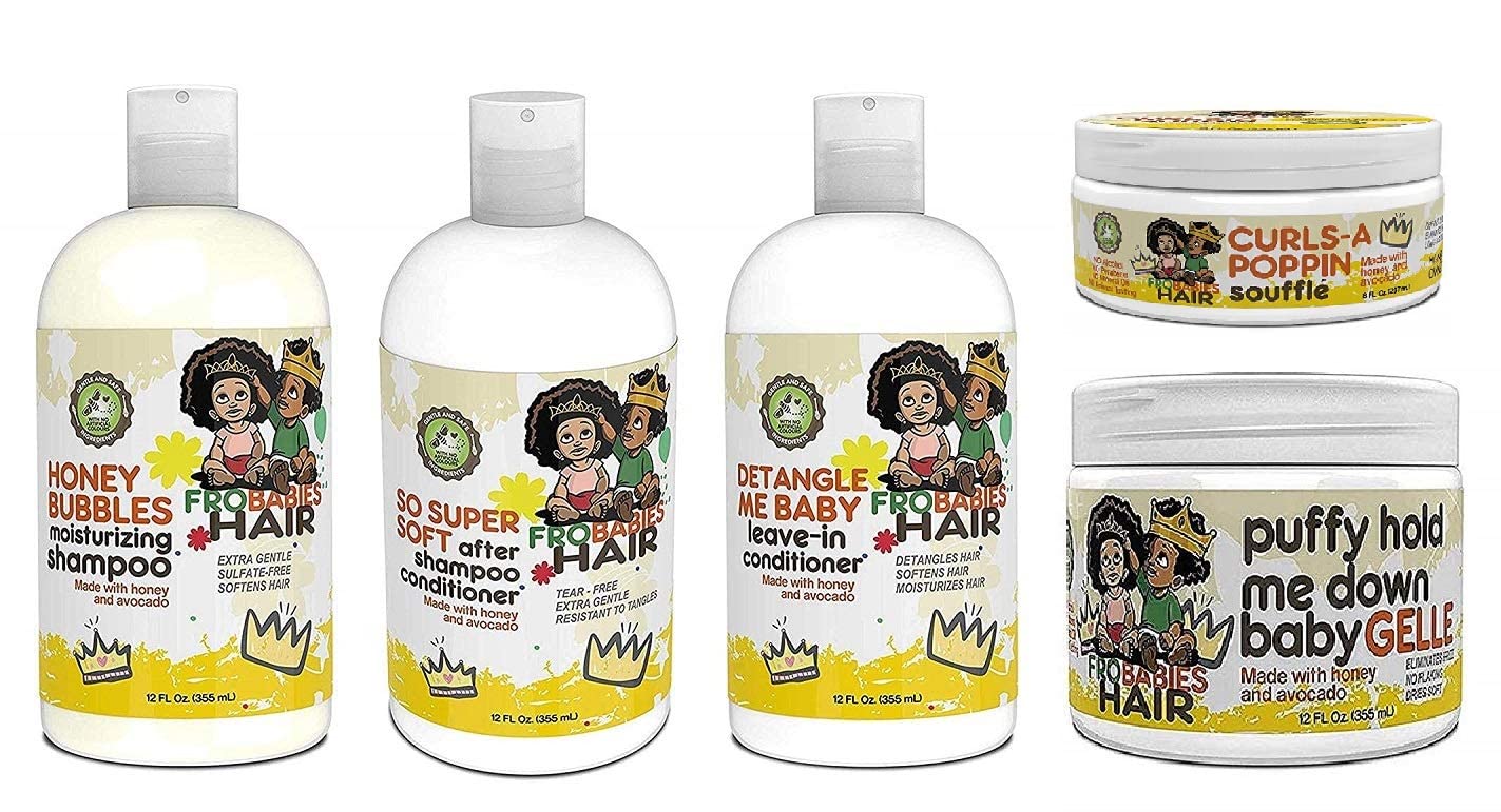 Frobabies Hair FroBabies Hair So Super Soft and Moisturizing Hair Products Combo (SHAMPOO&LEAVEIN-COND&GELLE&SOUFFLE&CONDITIONER) (SH&COND&LEAVEI