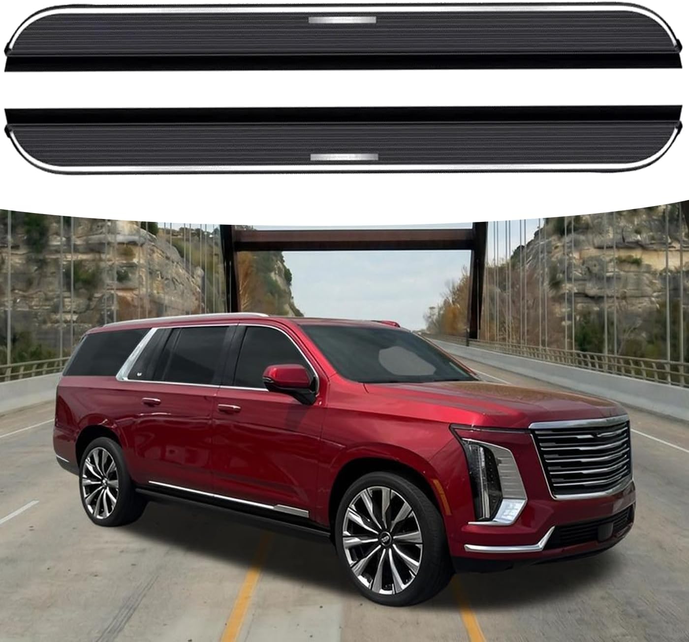 Running Boards SIide Steps Fit for Cadillac Escalade esv 2021-2026 Side Pedals Step Bars Blac 2pcs 86 inches