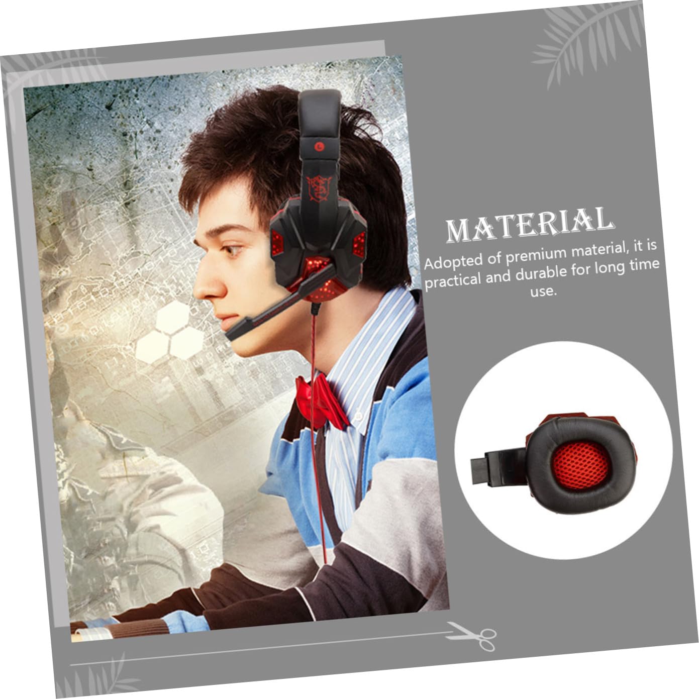 Hemobllo Cuffie Gaming con Microfono, Padiglioni Morbidi e Cancellazione del Rumore, con Cavo 2m e Connettore 3,5 Mm/usb per Console