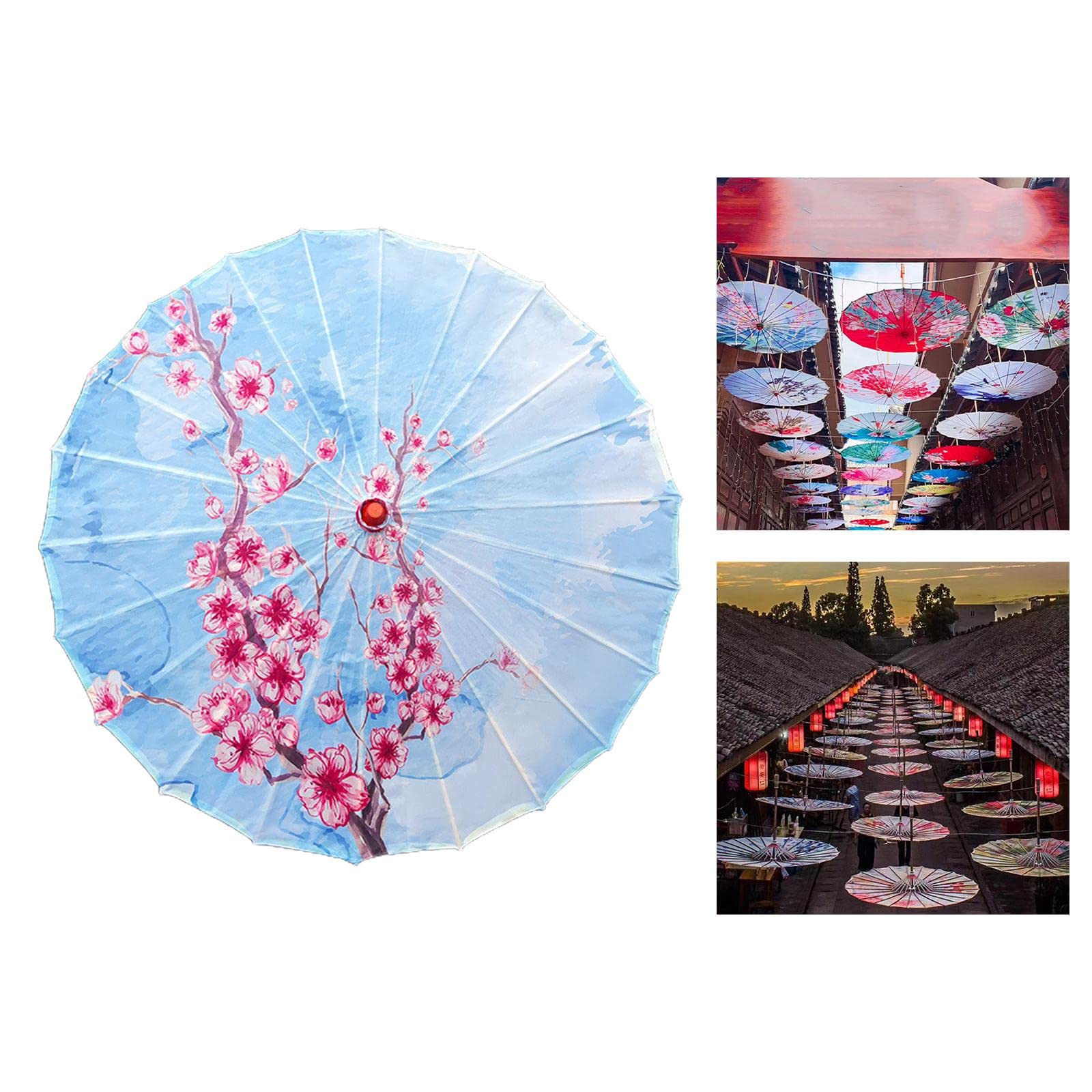 F Fityle Chinesischer Papierschirm Stoff, Geölter Papierschirm, Japanischen Papier Regenschirm, Handgemachte Chinesischer Geölter Ölpapier Regenschirm für Kostüme Musikfestivals Fotografie