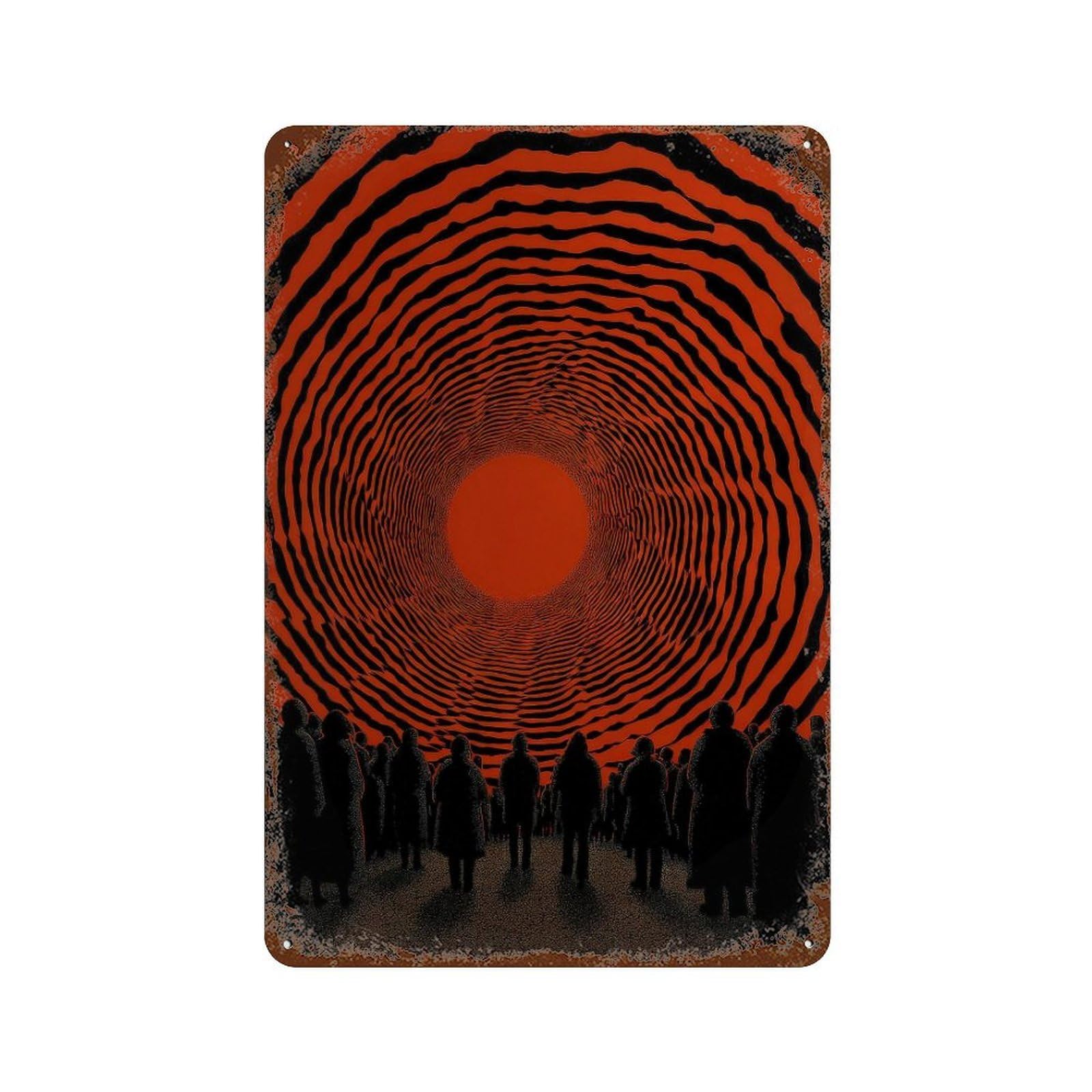 xiaoxiaoshen Silhouetted People. Psychedelic Surreal Wall Decor Art Metal Tin Poster Modern Home Decor Art Home Bar Shop Decorations Vintage Sign 30x20cm