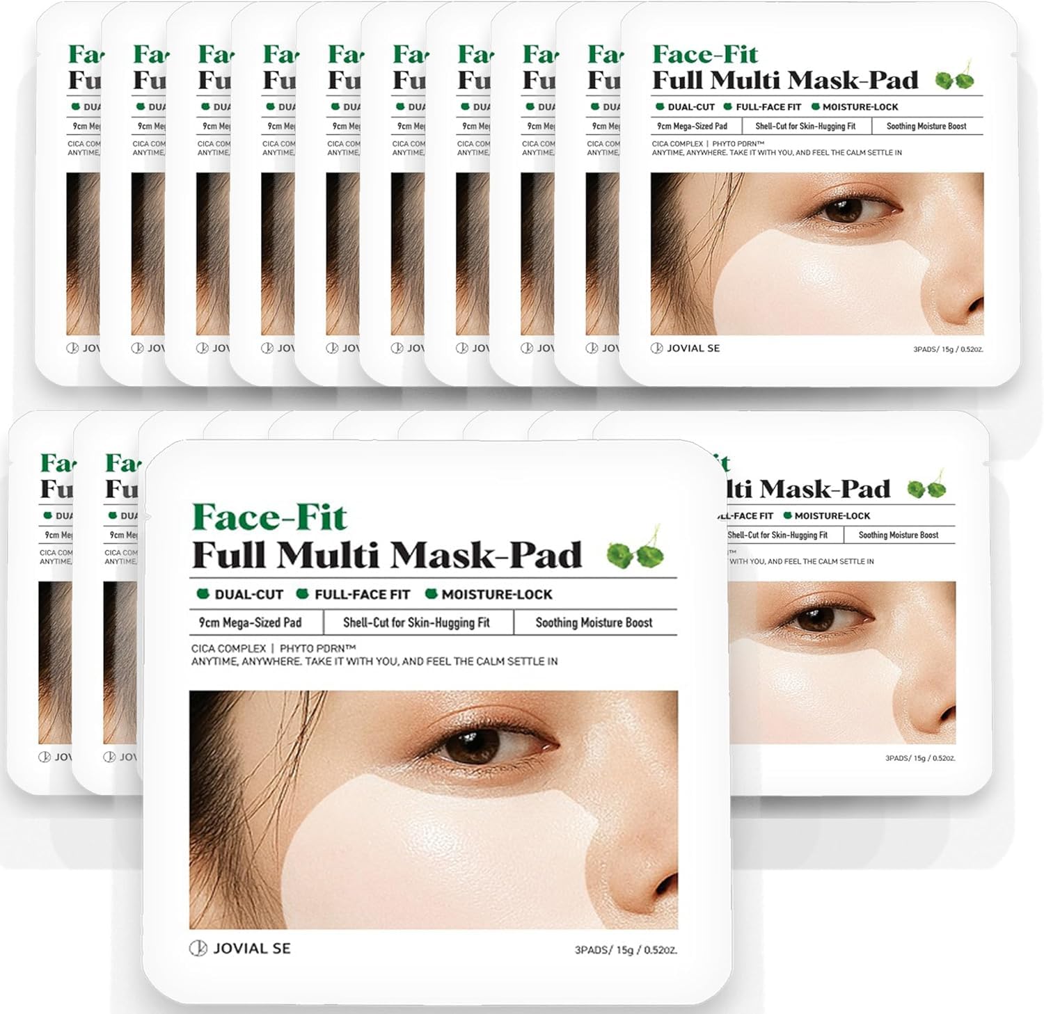 Face Fit Full Multi Mask Pad(3 sheets × 20 packs) - CICA Lotus PDRN Facial Sheet Mask - Large 3.54inch Toner Pad - Hydrating · Moisturizing · Pore Care · Skincare for Sensitive Skin- Korean Skin Care