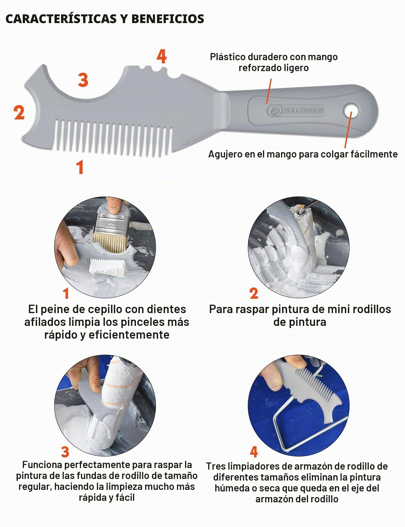 ROLLINGDOG Juego de rodillos de pintura de 12 pulgadas, rodillo de pintura grande con marco ajustable, cubiertas de microfibra y poste extensible, kit completo para paredes/techos/muebles, paquete de