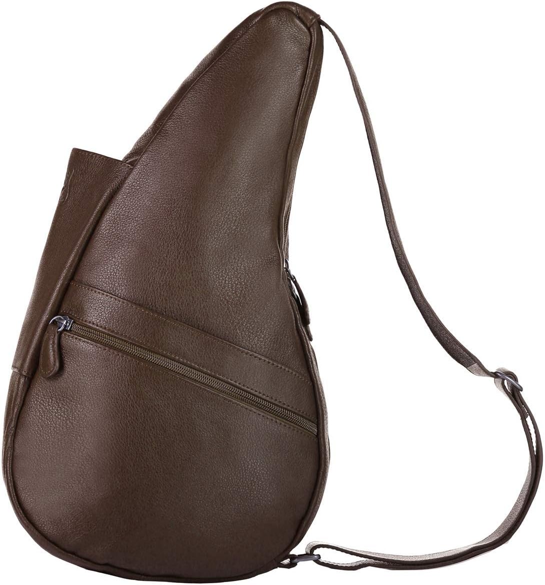 AmeriBag 15" Full-Grain Leather Healthy Back Bag Ergonomic Crossbody Sling for Everyday Use, Travel & Walking Comfort