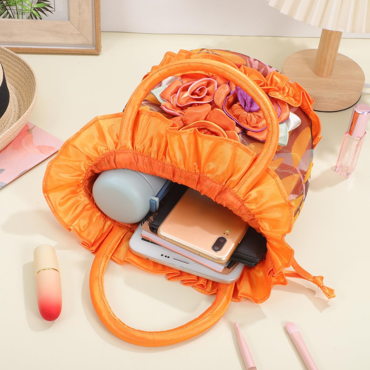 TENDYCOCO 1pc Handbag Evening Bags for Women Evening for Women Tote Purse for Flower Shaped Bucket Orange Clutch Tote for Miss Manual