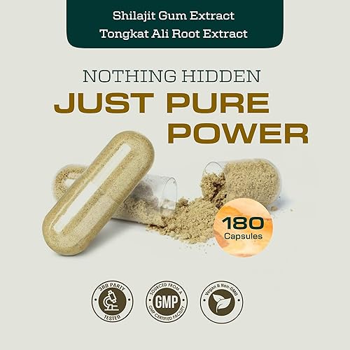 Miniatura 6 de Shilajit y Tongkat Ali para hombres y mujeres - Cápsulas puras de Shilajit con ácido fúlvico de alta potencia y minerales traza - Shilajit para