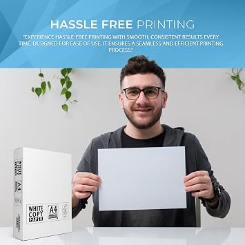 Roe Tenpo A4 Printer Paper, 500 Sheets, Smooth White Paper Finish, Compatible with Inkjet & Laser Printers - Ideal for Home & Office Use, Copying, Printing Flyers, Reports, and More-Packaging may vary