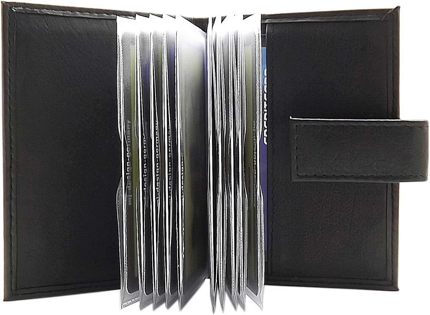 myledershop XL Leder Kreditkartenetui mit Ersatzfolie MJ-Design-Germany in Schwarz