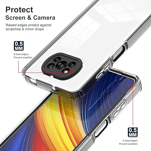 Miniatura 3 de Funda protectora transparente para teléfono compatible con Xiaomi Poco X3 ProPoco X3 NFC, funda de cuerpo completo transparente, funda protectora