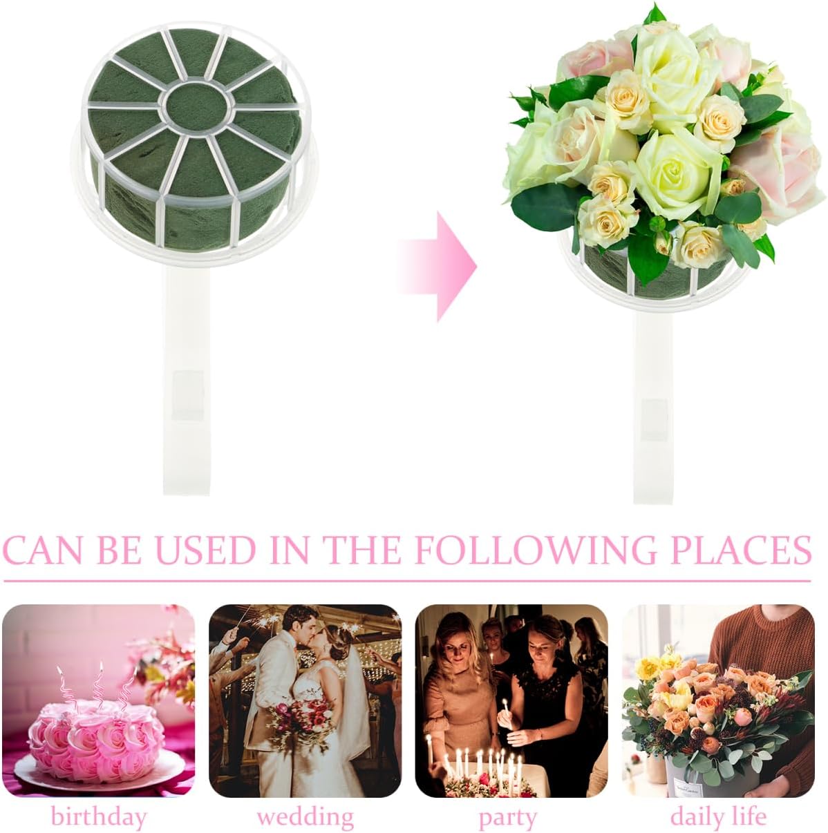 Yardwe 3pcs Wedding Floral Foam Cages Bouquet Holders for DIY Flower Arrangements, Bridal Bouquets, and Event Decorations
