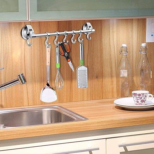 Miniatura 4 de Gancho con ventosa, barra para colgar utensilios de ducha, organizador para utensilios de cocina y accesorios de baño, toalla, corona, lufa,