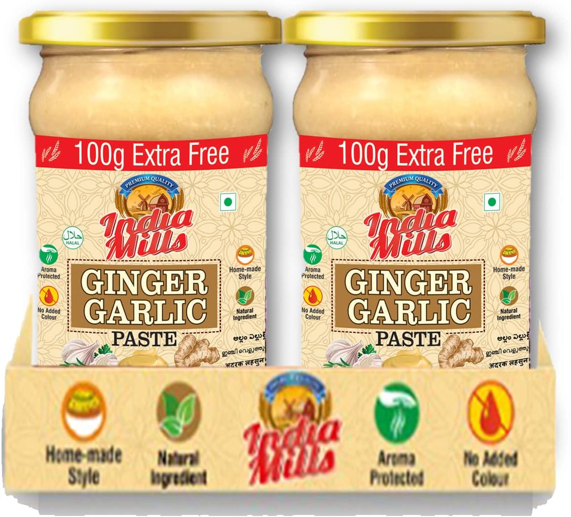 INDIA MILLS Ginger Garlic Paste, 2 X 400 gm