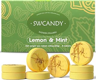Aromatherapy Shower Steamers Birthday Day Gifts Lemon Mint - Swcandy 8 Pcs Bath Bombs Birthday Gifts for Women, Shower Bombs with Essential Oils, Relaxation Home SPA for Women Who Has Everything