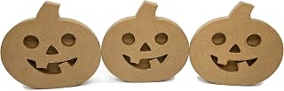 Set of 3 Halloween Paper Mache Cutouts – Pumpkin Shaped Decorations for Crafting, Art Projects, DIY, and Spooky Seasonal Décor. Measuring Around 7.3x7 in.