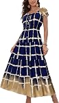 OSTOO Women's 2025 Summer Short Sleeves Boho Floral Print Tiered Casual Flowy Long Maxi Dress
