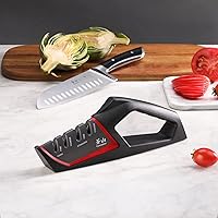 Vista 6 de Cangshan SHARK Series 1026818 - Afilador de cuchillos de 4 etapas, color rojo