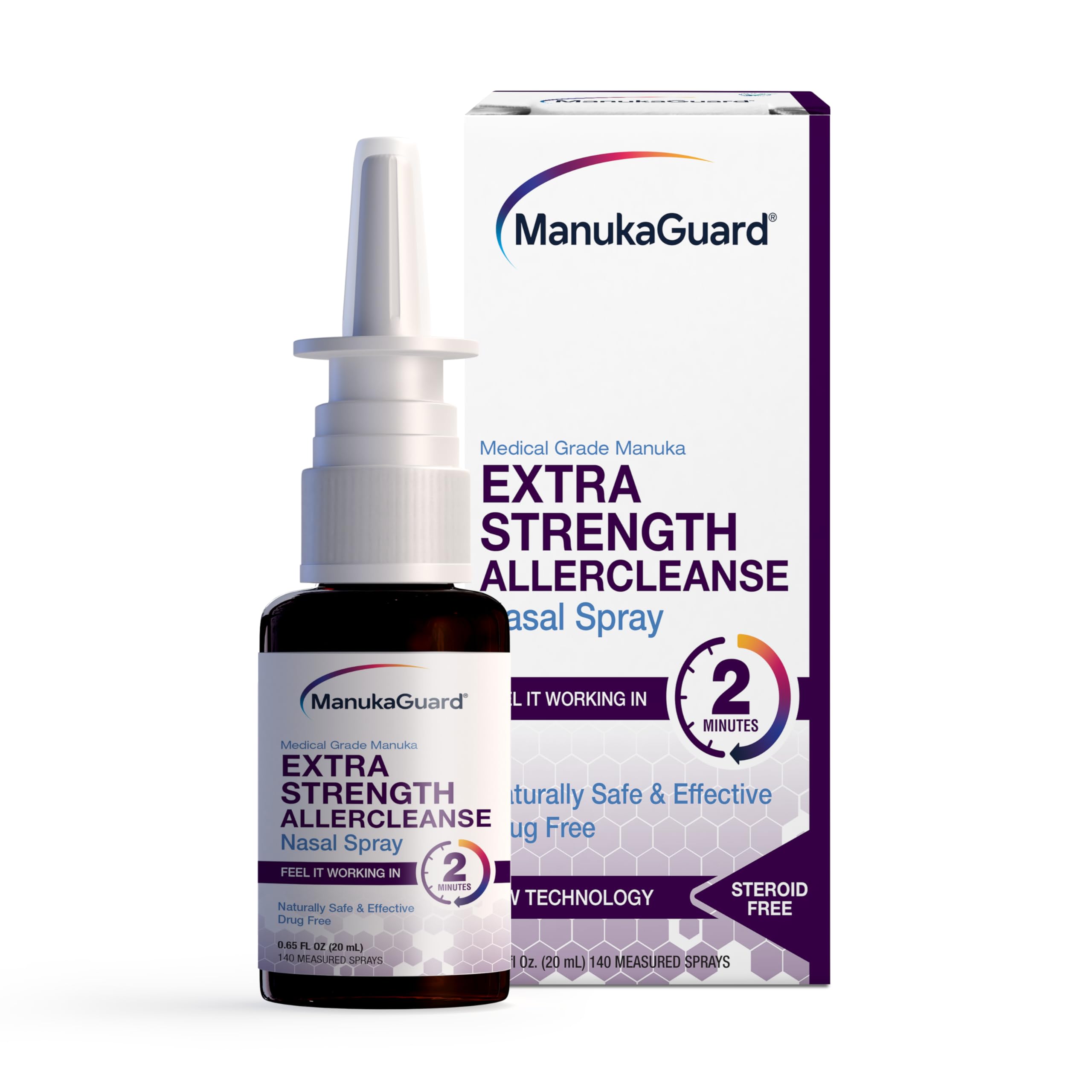 Amazon.com: ManukaGuard Ex Strength Allercleanse Nasal Manuka Honey Spray,  MGO 600 : Health & Household