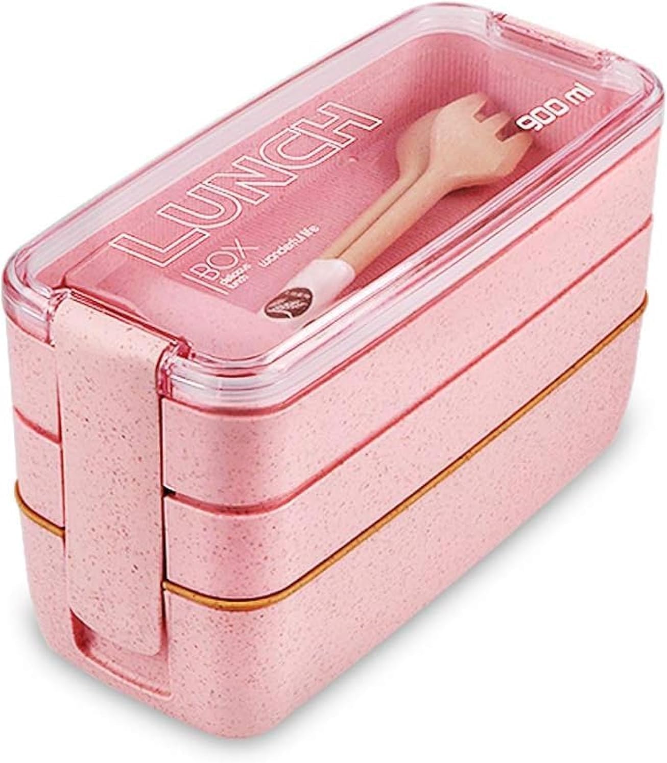 TARLINI | Premium Pink Bento Box for Adults - 3-Stackable Containers - Ideal for Work & On-The-Go - Includes Utensil Set - Eco-Friendly Design - Lunch Box Containers for Healthy Meal Prep | 35 oz