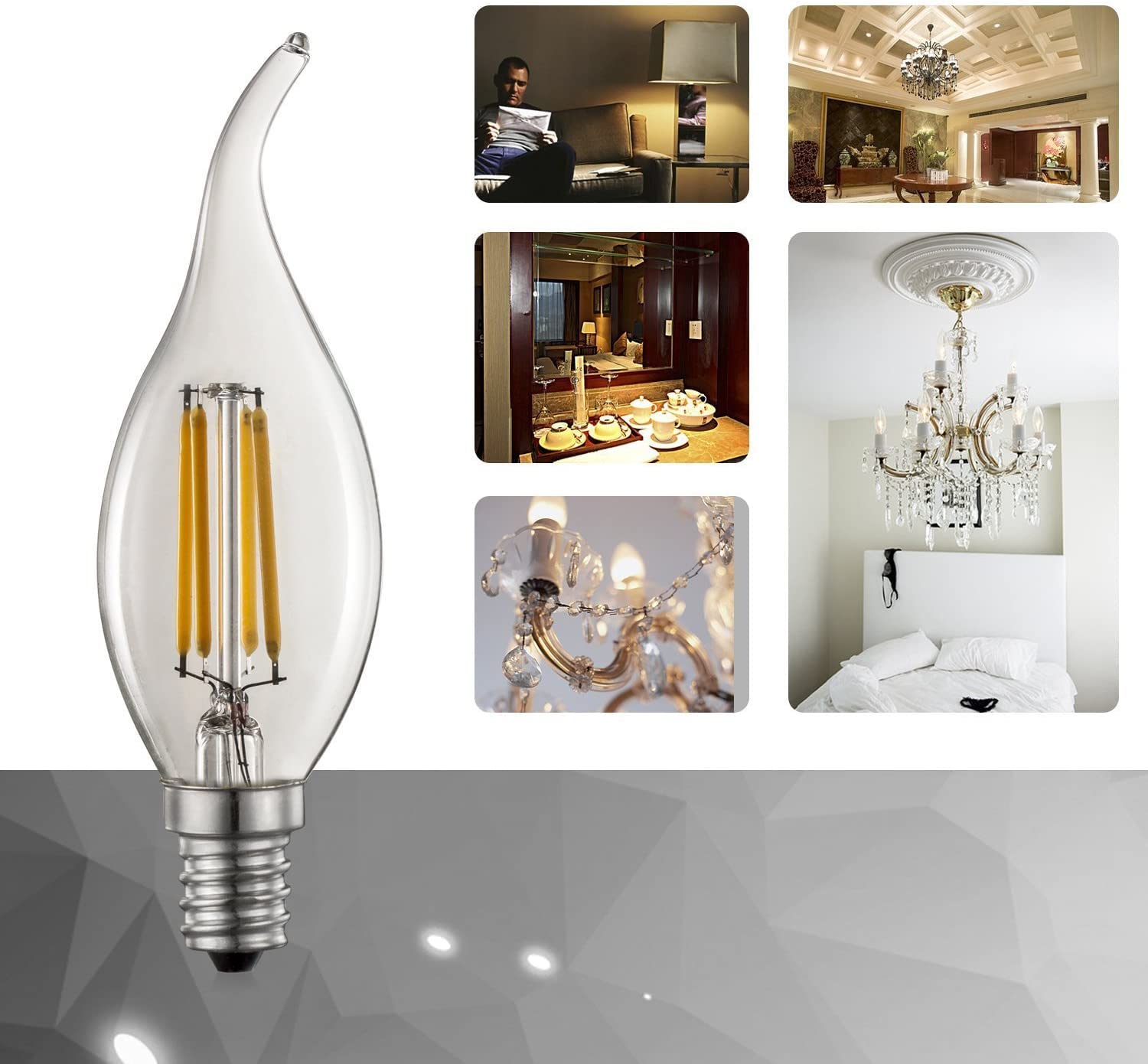 Virya 4 W Candle E14 Flouroscent Bulb C35 Filament Bulb (Yellow) (1)-picture-27