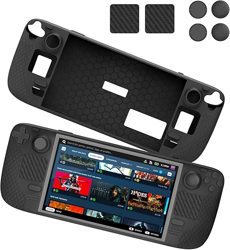 Steam Deck Full Wrap Slim Case with Stand, Removable Face Cover, Drop and Dust-Proof Gaming Case, Comfortable Protective Case, Accessories, Touchpad