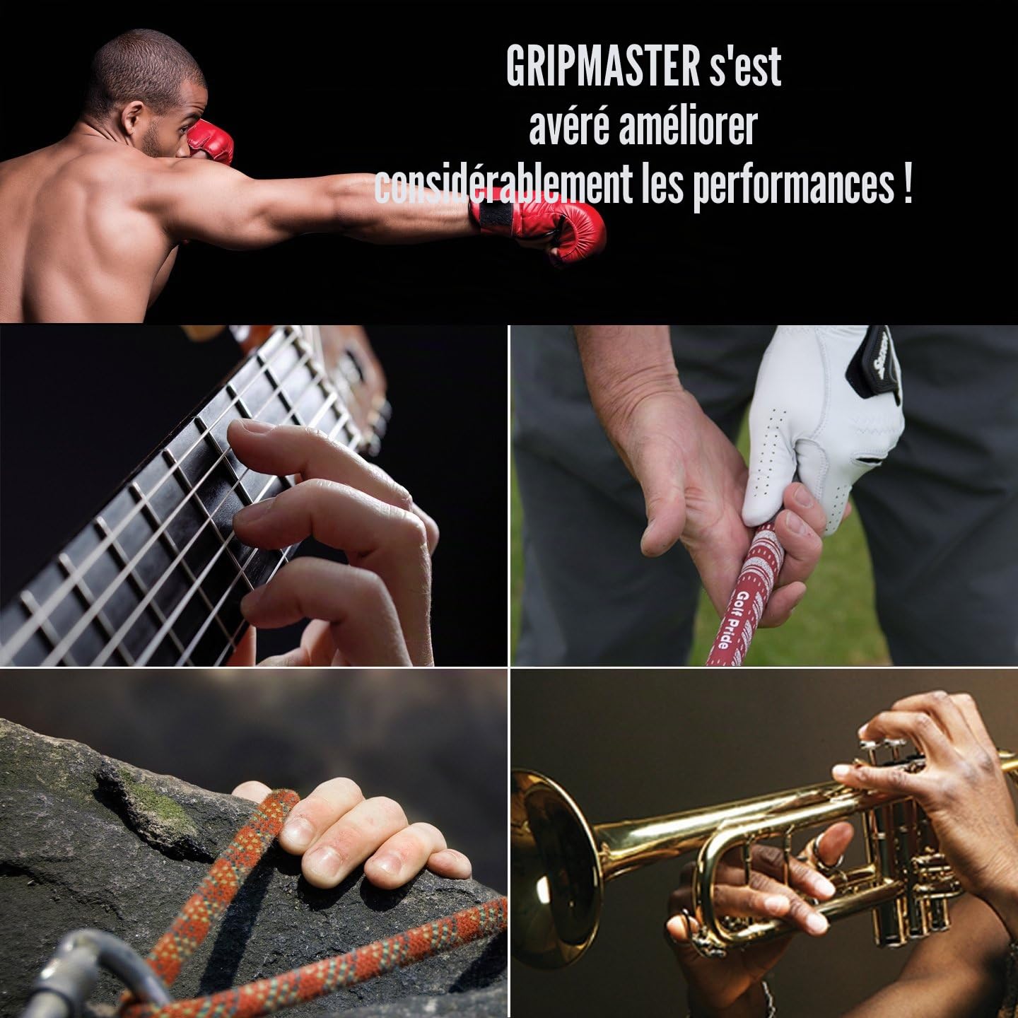 Prohands Gripmaster Exerciseur pour les doigts (renforcement de la prise manuelle), à ressort, système de pistons de doigts, isole et exerce chaque doigt.
