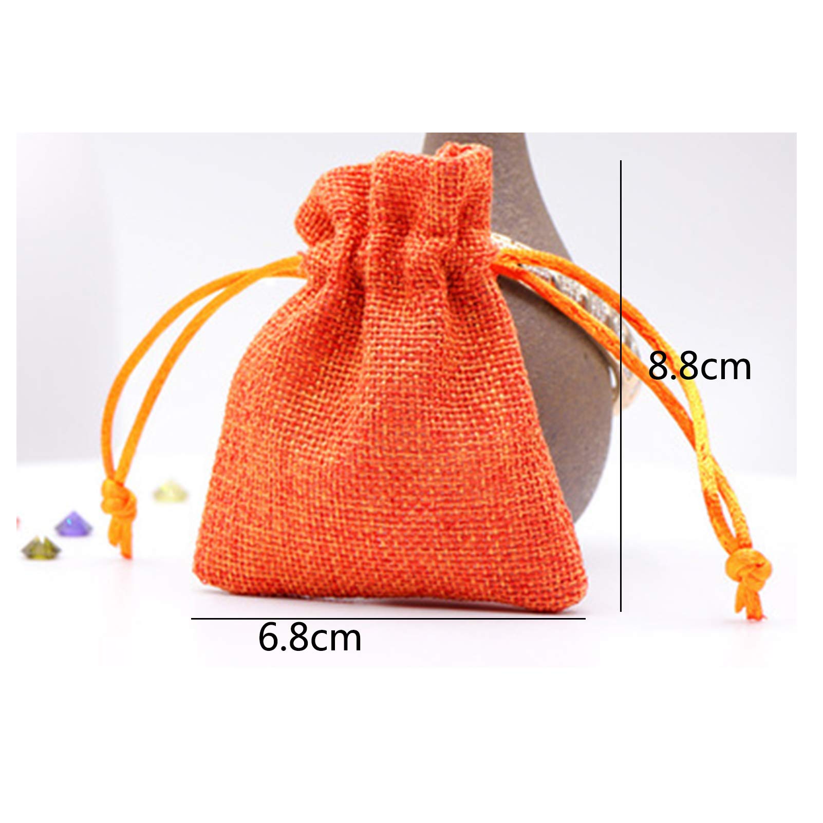 Jute Réutilisable Sachet Lin Cadeau en de Rangement Anti-poussière avec Cordon Serrage pour Mariage Voyage Bijoux Cadeau