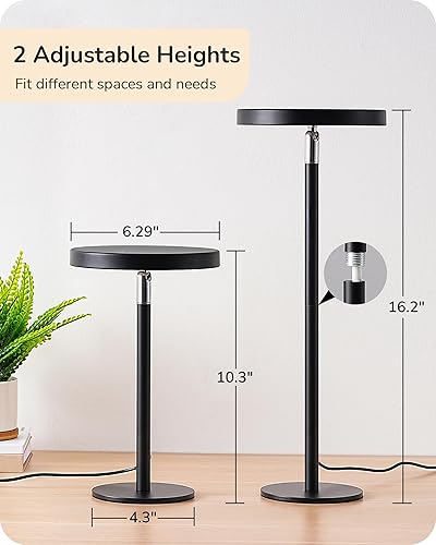 Miniatura 8 de EDISHINE Lámpara de mesa LED con 2 alturas ajustables, 5%-100% regulable y 3 temperaturas de color, control táctil, lámpara de escritorio moderna