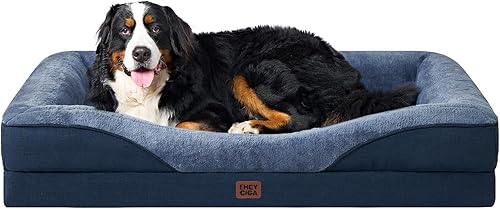 Miniatura 11 de EHEYCIGA Cama para perro de espuma viscoelástica para tamaño mediano, sofá ortopédico para perro con lados y forro impermeable, sofá lavable para