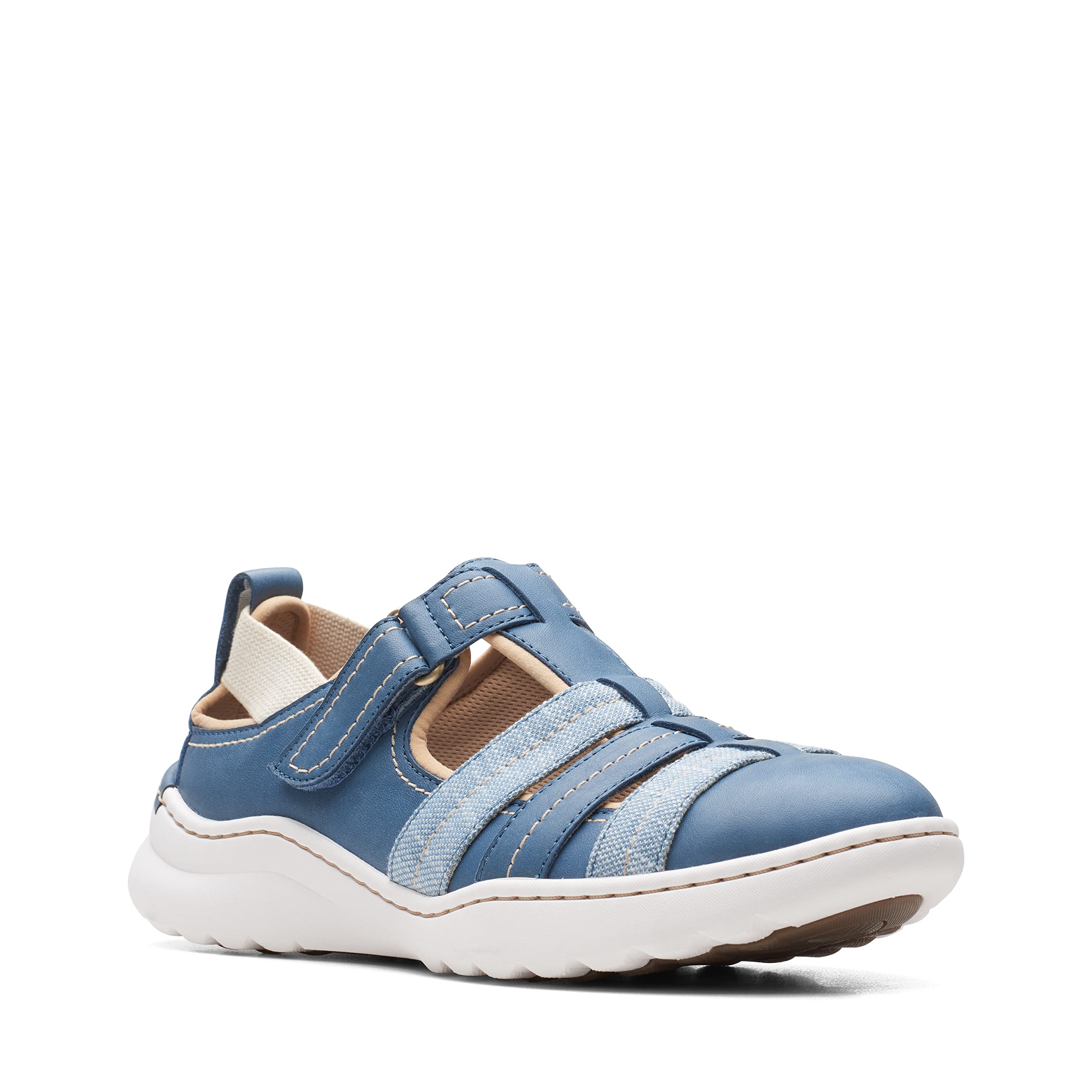 Clarks Damskie 26166245 Sneaker, Niebieski szary, 37.5 EU