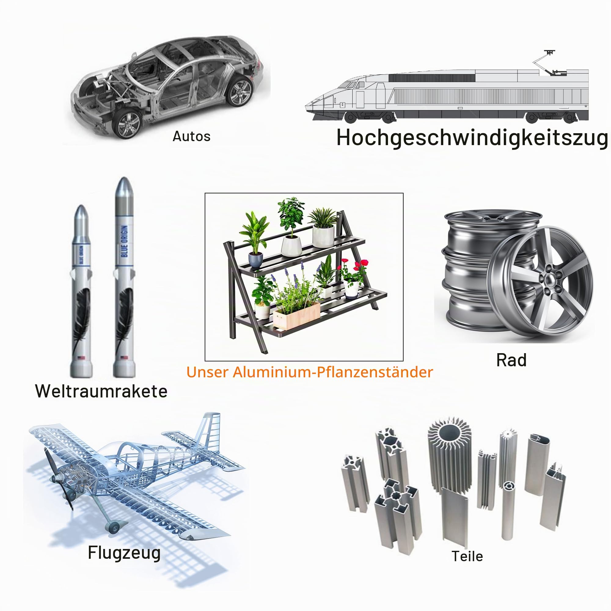 Aluminium Metall Pflanzenregal für Innen und Außen