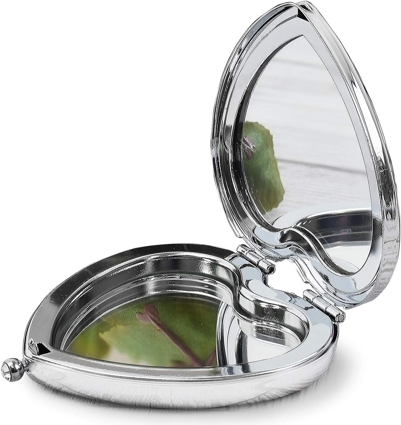 Personalised, Engraved Heart Shaped Compact Mirror. Ideal Bridesmaid Gift.