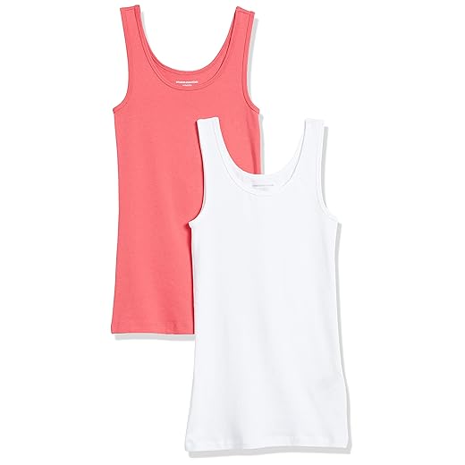 Amazon Essentials Women's Slim-Fit Scoop Neck Tank Top, Pack of 2