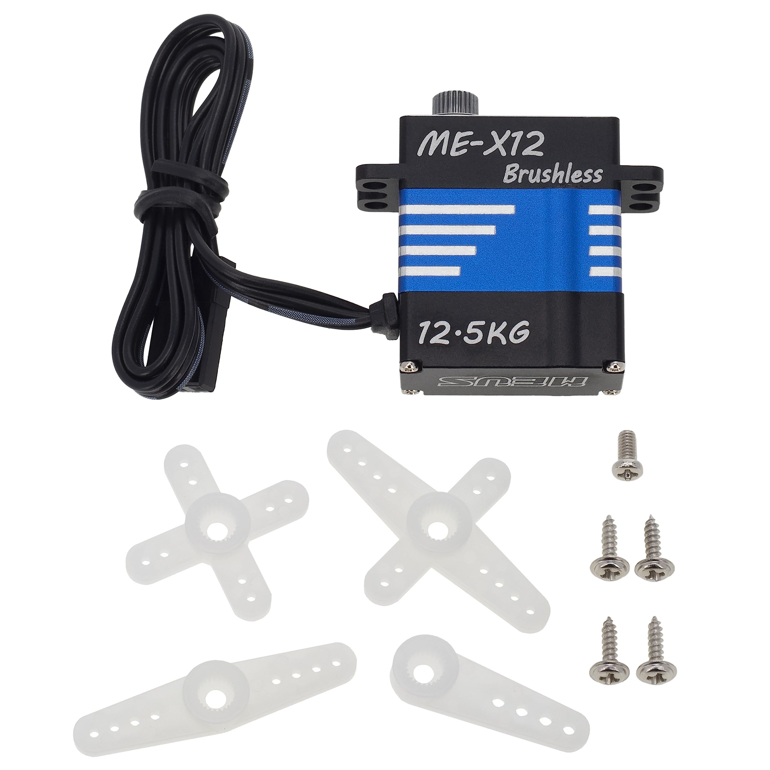 MEUS Racing Coreless RC Micro Servo con coppia elevata 6-8.4V per SCX24 TRX4M 1/24 1/18 RC Crawler Auto giocattolo Veicoli e accessori (V1, 12,5 kg)